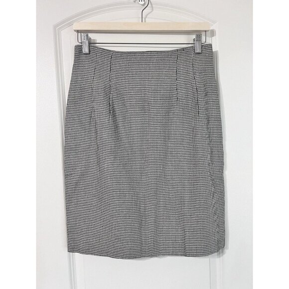 Cathy Hardwick Women's Vintage Houndstooth Midi Pencil Skirt Rayon Size‎ 10 USA - Picture 3 of 8